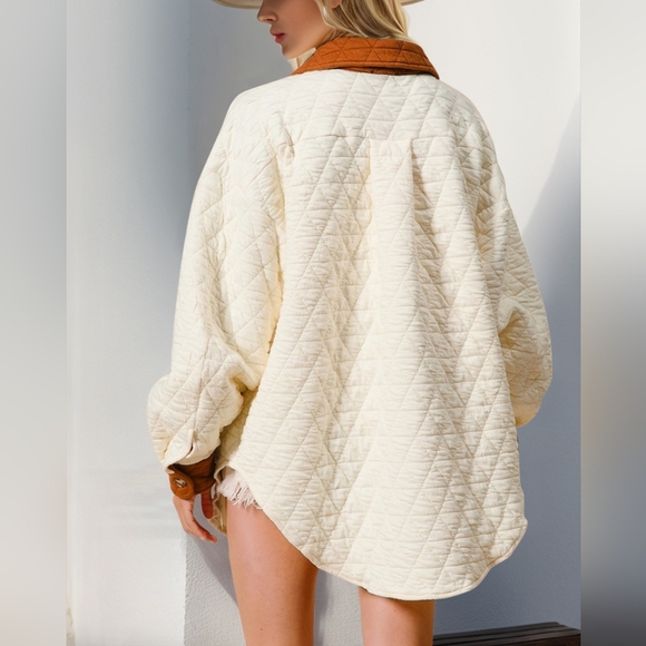 Cream Dream Quilted Shacket - Picture 2 of 3